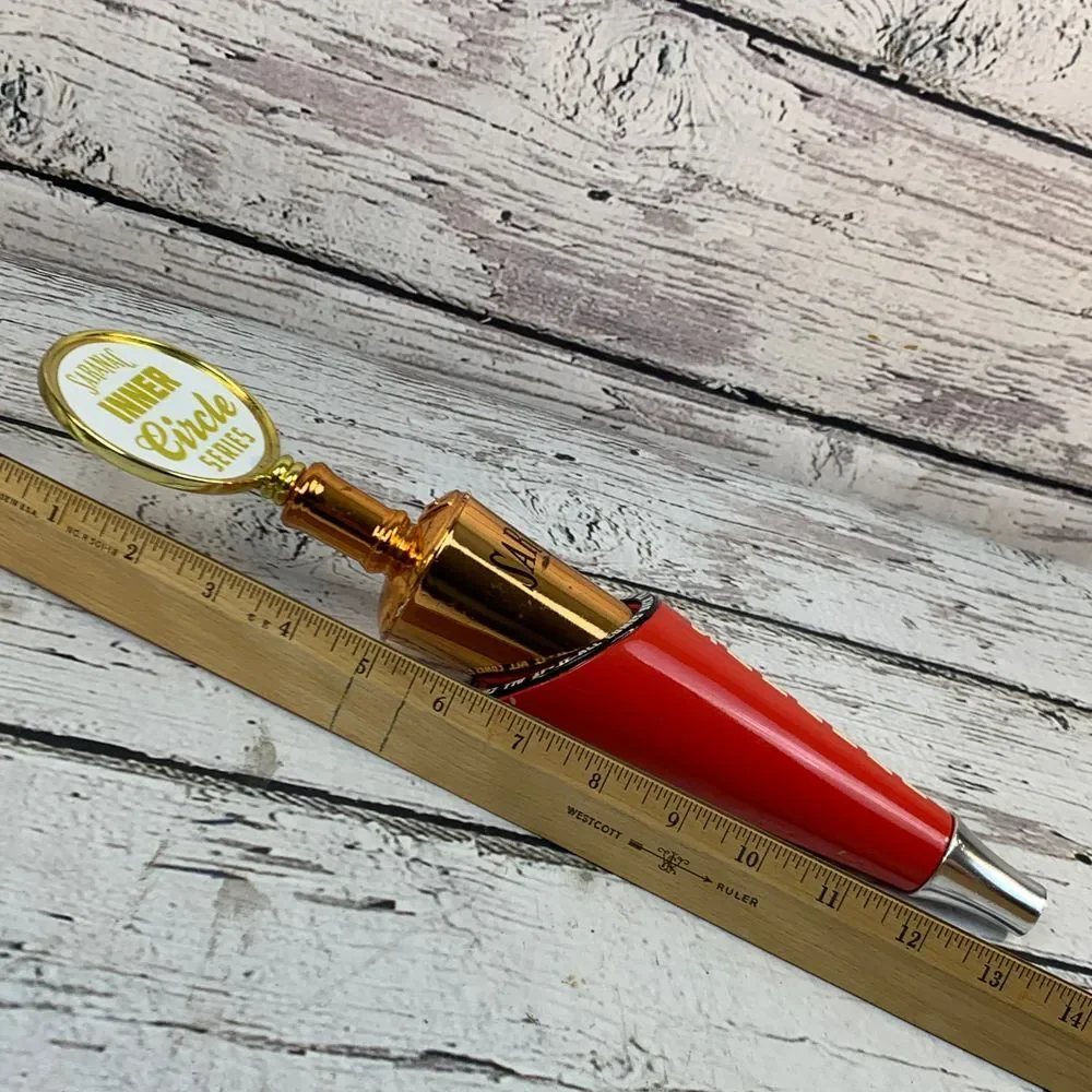 Saranac‎ Inner Circle Series Beer Tap Handle Gold Red Bar Pub Draft Beer